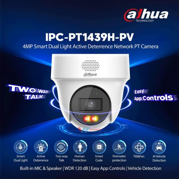 Camera IP PT 4MP DAHUA DH-IPC-PT1439H-PV - Hình ảnh 2