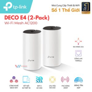 Hệ thống Wi-Fi Mesh AC1200 TP-LINK DECO E4 (2-Pack)