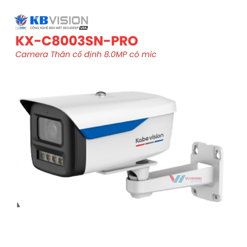 Camera KBVISION KX-C8003SN-PRO - Thân 8MP 4K AI Mic