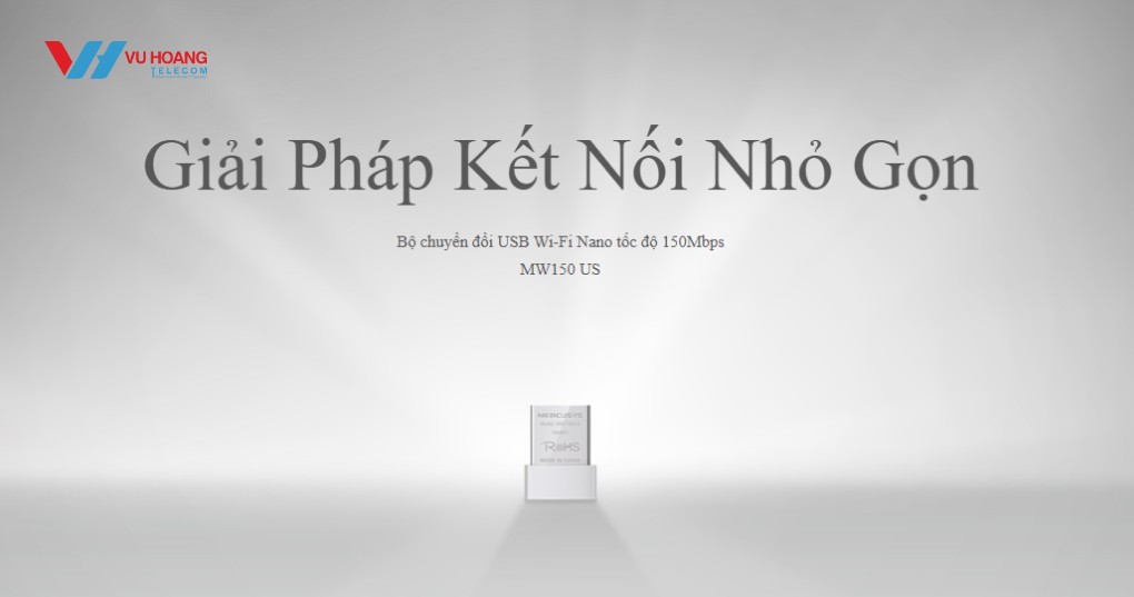 USB Wifi Mercusys MW150US Nano N150, Soft AP, WPA2, tương thích Win XP-10 (32/64-bit)