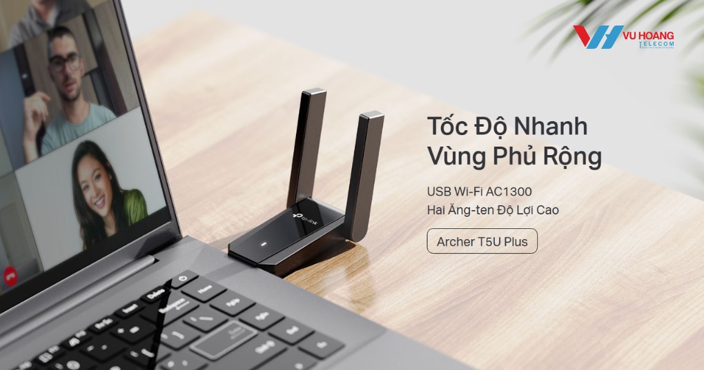 USB Wifi TP-Link Archer T5U Plus AC1300, USB 3.0, 2 ăng-ten High-Gain, MU-MIMO, WPA3