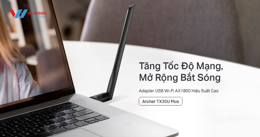 USB Wi-Fi TP-Link Archer TX35U Plus AX1800, USB 3.0, High-Gain, WPA3, tối ưu game