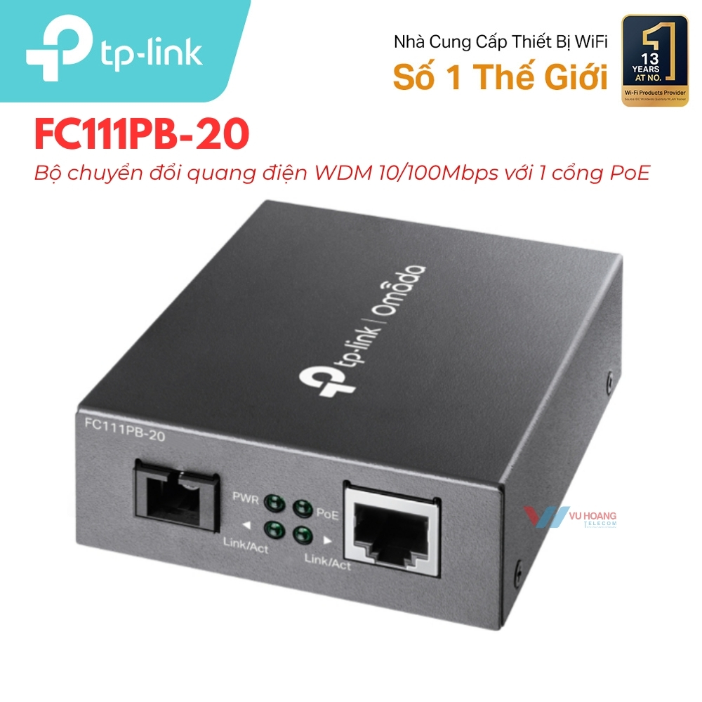 Bộ Chuyển Đổi Quang TP-LINK FC111PB-20 - PoE 20km WDM