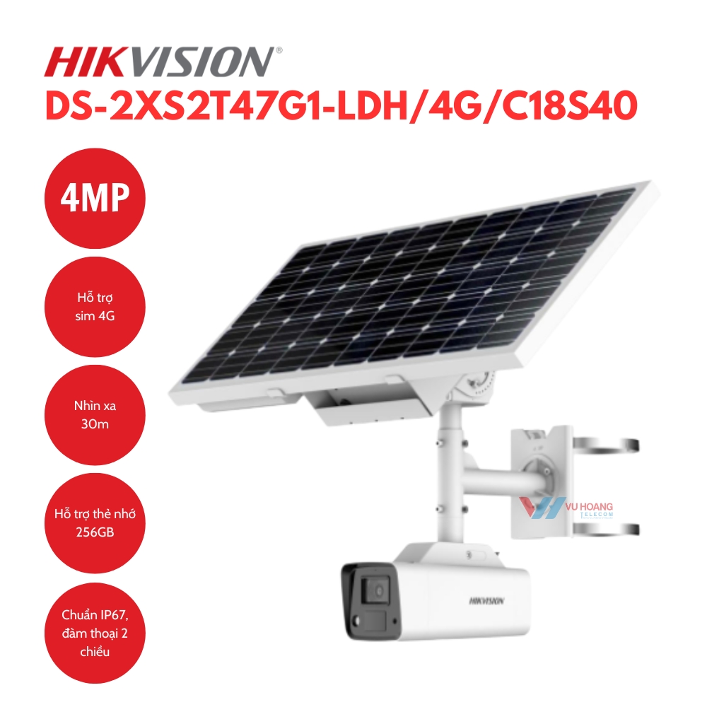 Camera Hikvision DS-2XS2T47G1-LDH/4G/C18S40 4G Solar 4MP