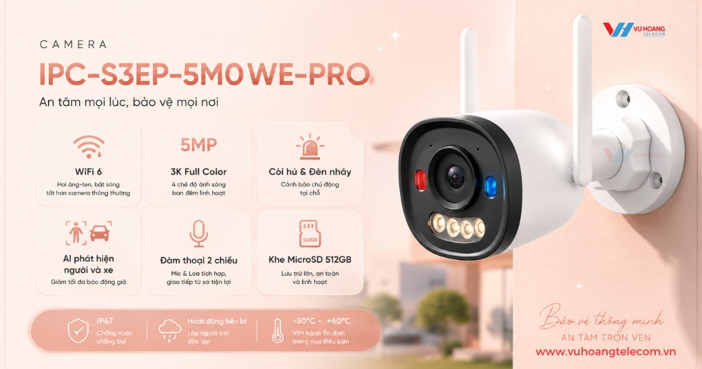 Camera IMOU IPC-S3EP-5M0WE-PRO - WiFi 6, 5MP Giá Tốt