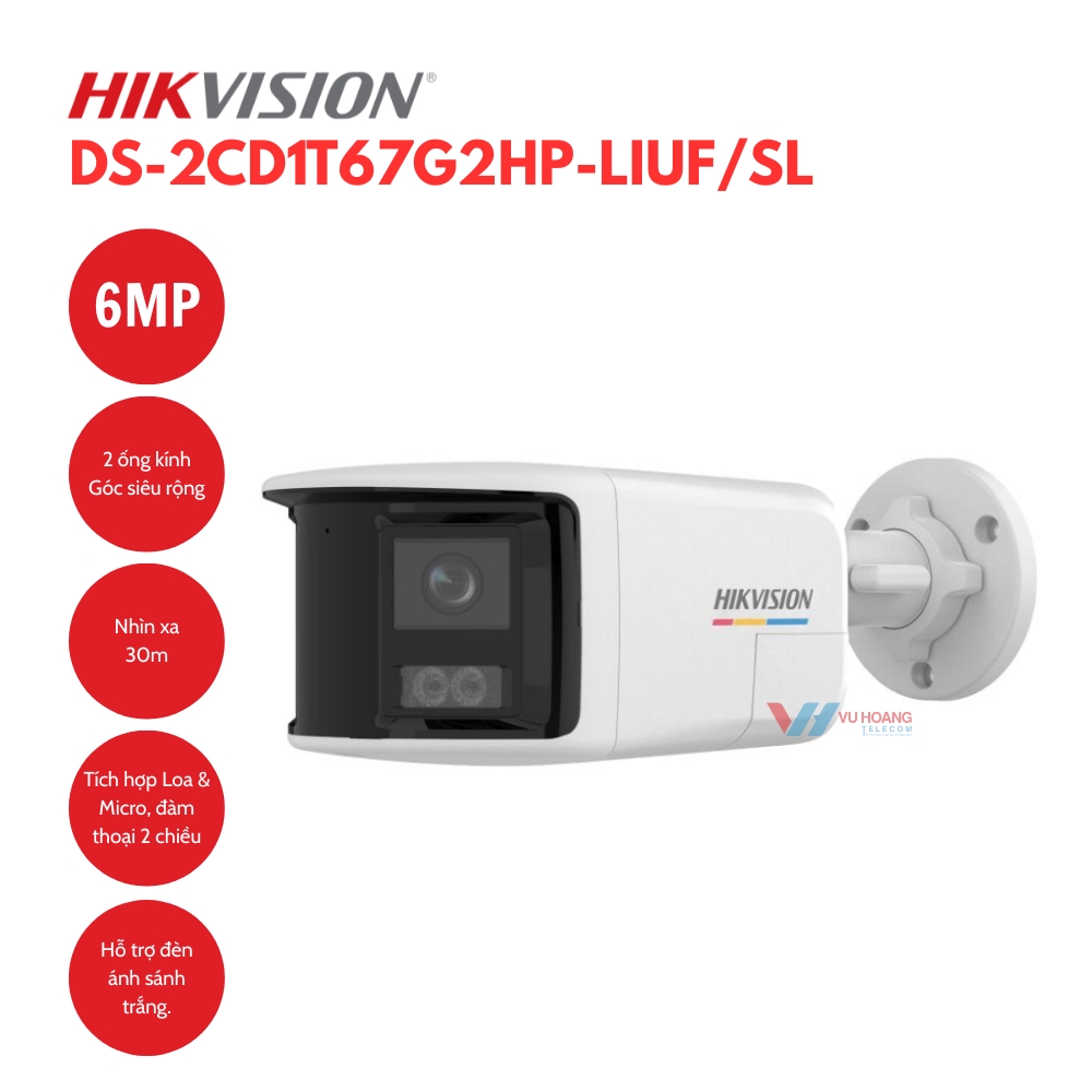 Camera HIKVISION DS-2CD1T67G2HP-LIUF/SL