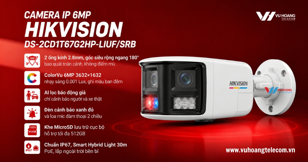 Camera HIKVISION DS-2CD1T67G2HP-LIUF/SRB 6MP giá tốt