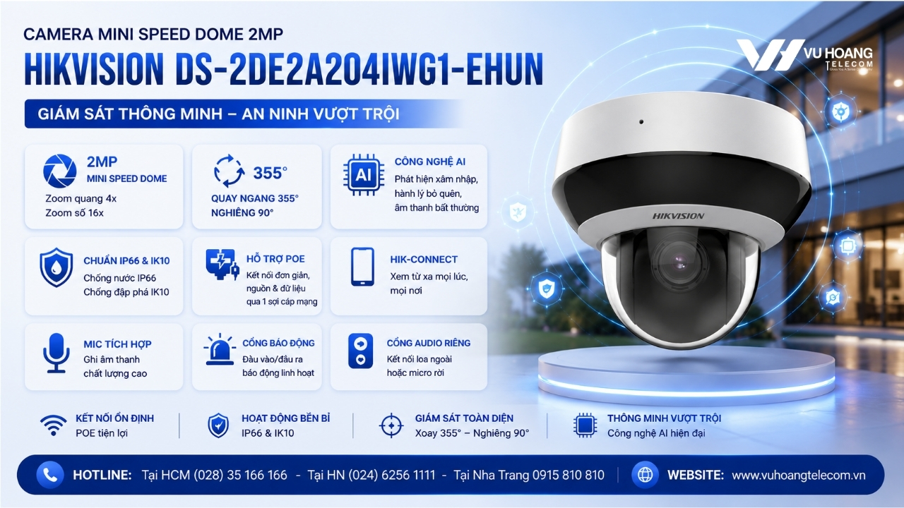 Camera Hikvision DS-2DE2A204IWG1-EHUN Mini PTZ 2MP