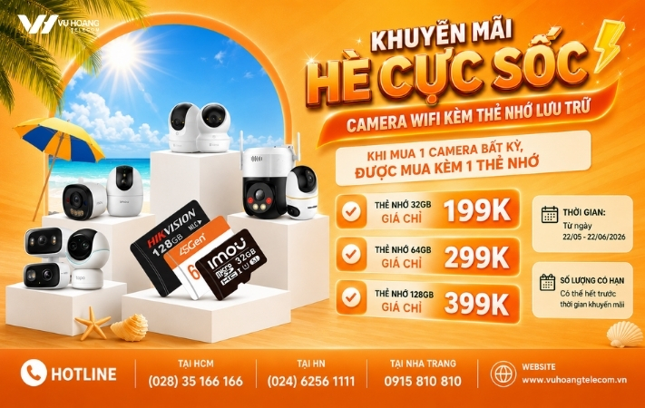 Khuyến Mãi Camera Wifi Kèm Thẻ Nhớ Lưu Trữ