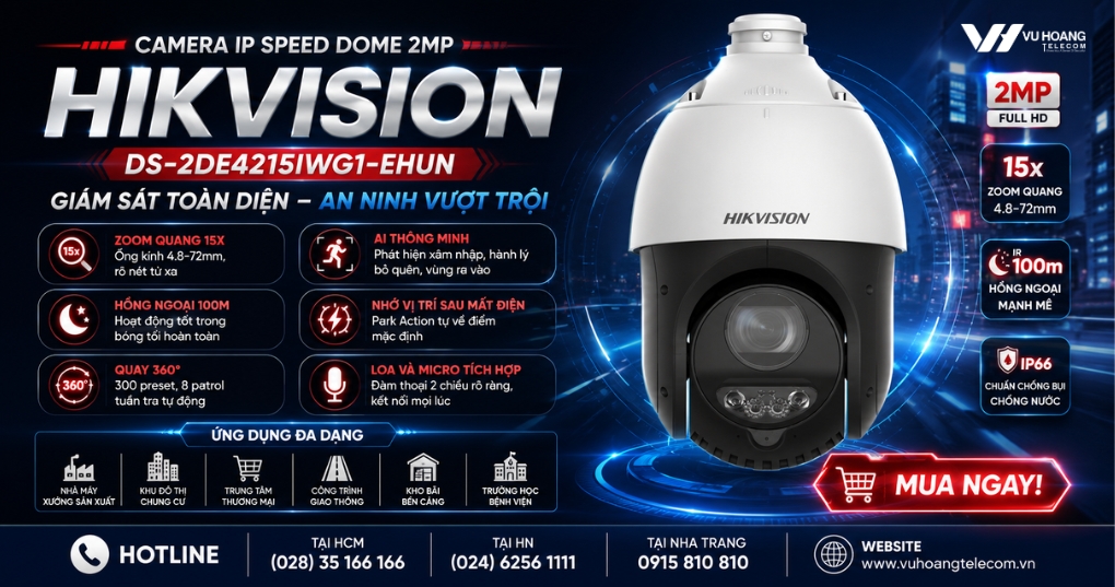 Camera Hikvision DS-2DE4215IWG1-EHUN PTZ Zoom 15x giá tốt
