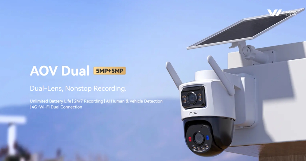 Camera Imou AOV Dual 10MP - 2 Ống Kính Pin Mặt Trời