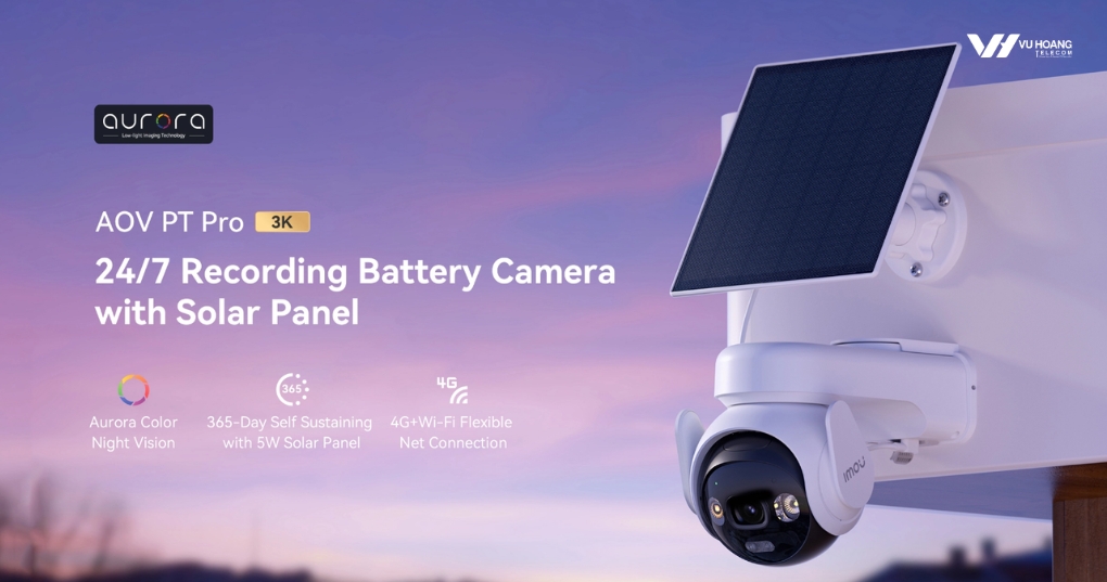 Camera Imou AOV PT Pro 5MP - Pin Mặt Trời Sim 4G Giá Rẻ