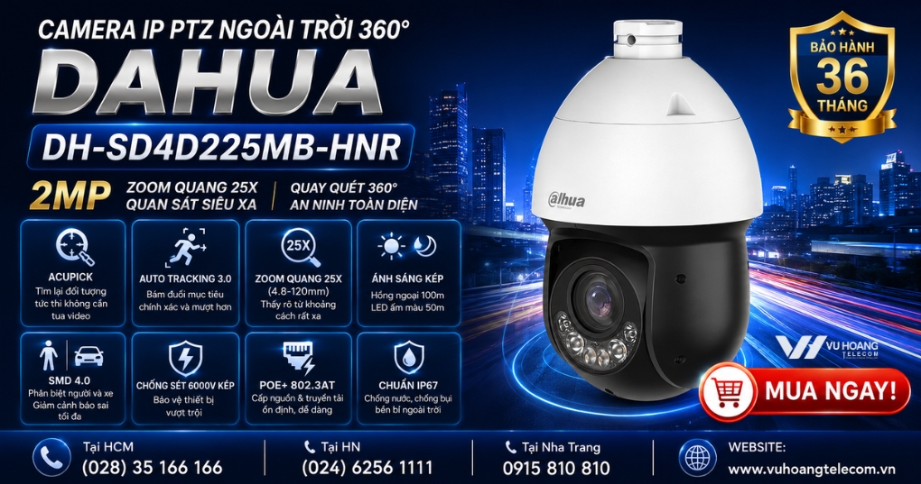 Camera PTZ Dahua DH-SD4D225MB-HNR AcuPick Zoom 25X