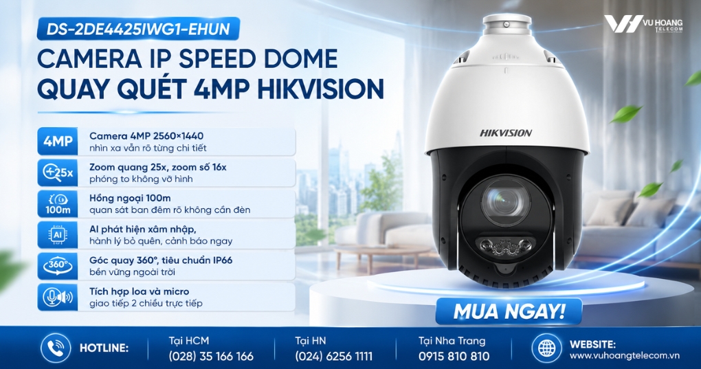 Camera Speed Dome Hikvision DS-2DE4425IWG1-EHUN 4MP giá tốt