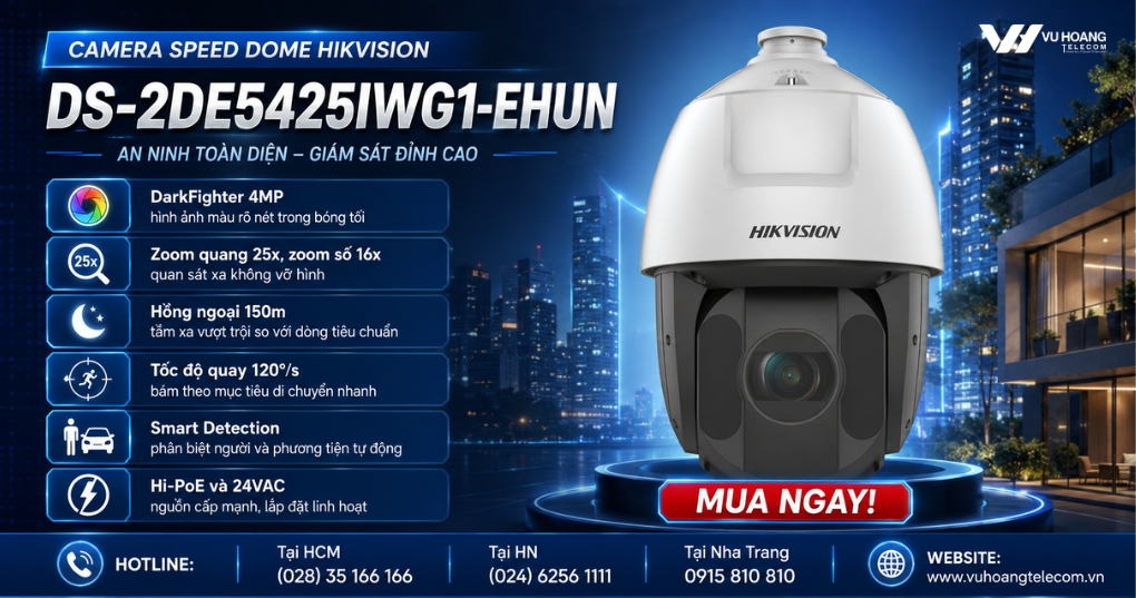 Camera Speed Dome Hikvision DS-2DE5425IWG1-EHUN 4MP giá tốt