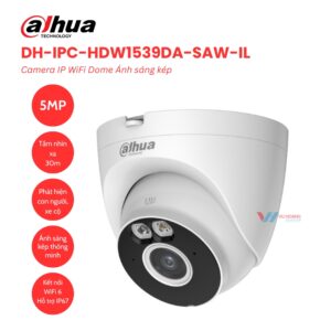 Camera Wifi Dahua DH-IPC-HDW1539DA-SAW-IL 5MP Dome