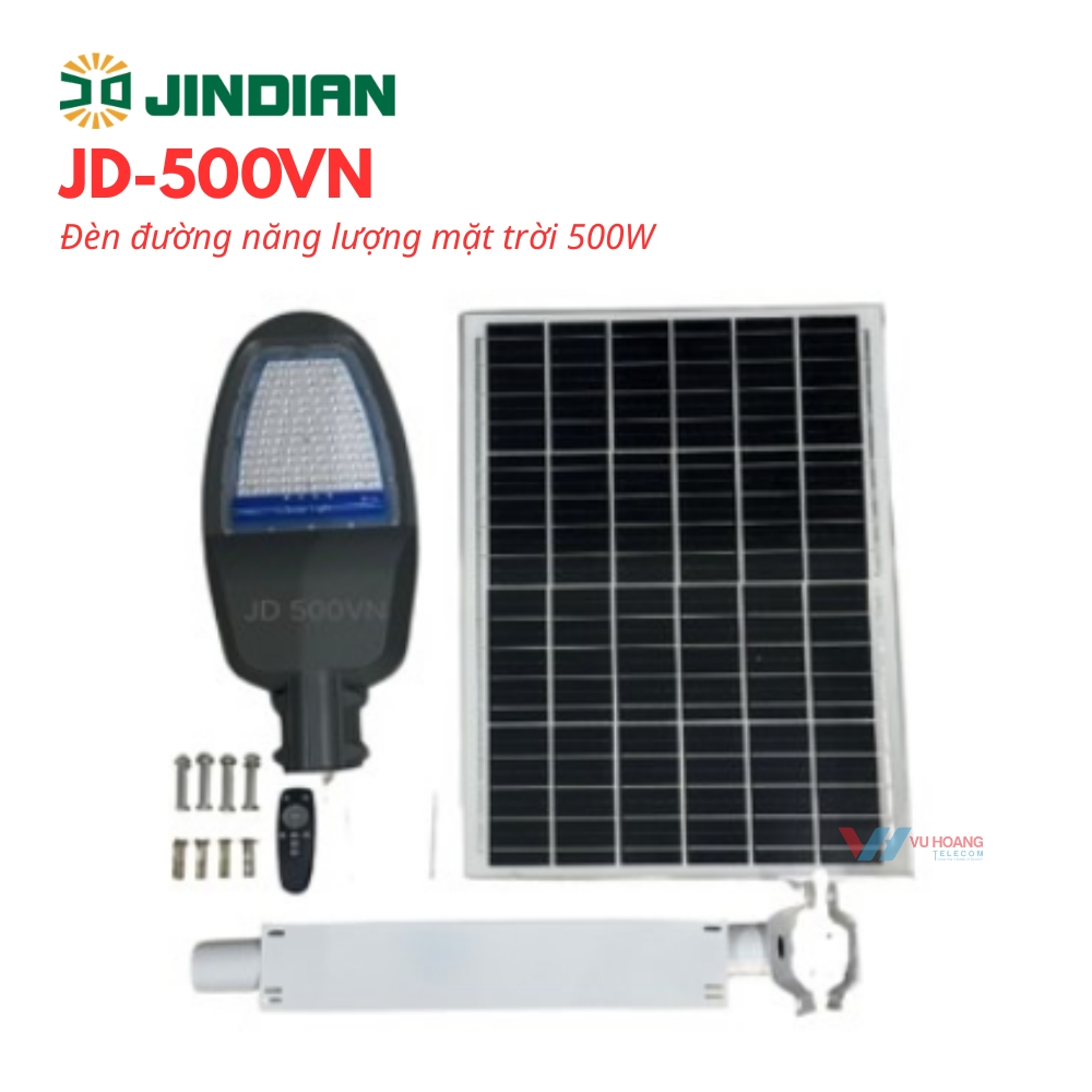 Đèn Năng Lượng Mặt Trời JINDIAN JD-500VN Sáng 3 Ngày Mưa