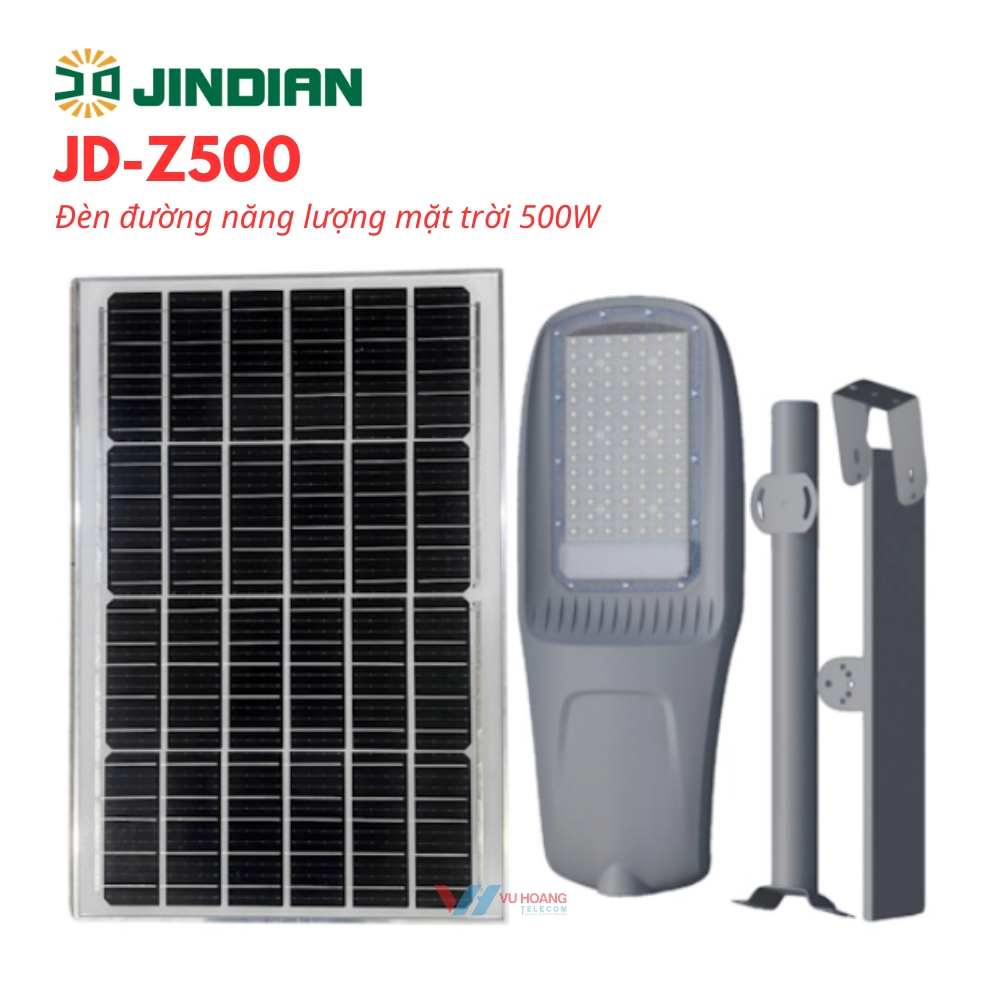 Đèn Năng Lượng Mặt Trời JINDIAN JD-Z500 Sáng 20 Giờ/Đêm