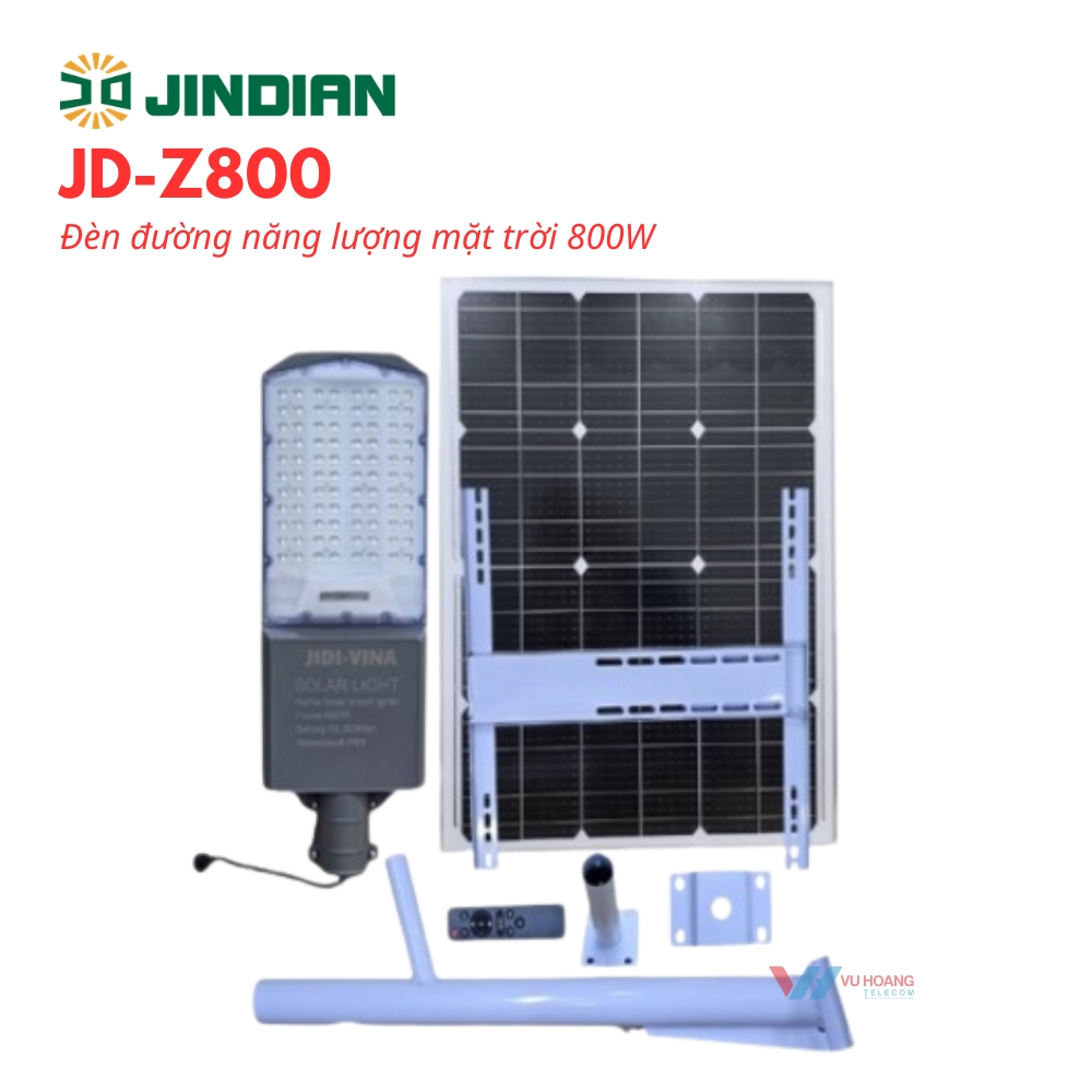 Đèn Năng Lượng Mặt Trời JINDIAN JD-Z800 Phủ Sáng 300m²