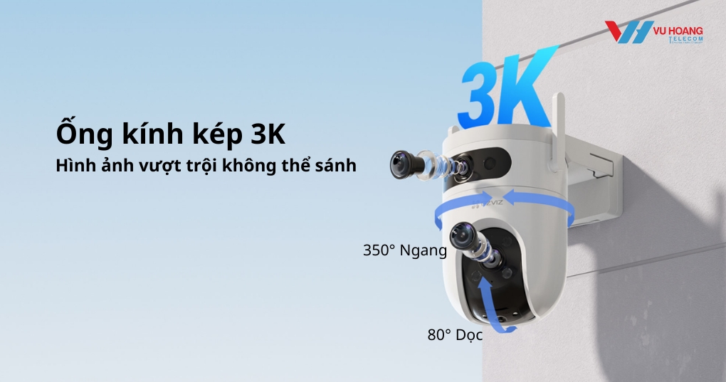 Camera WiFi 2 Ống Kính Ezviz