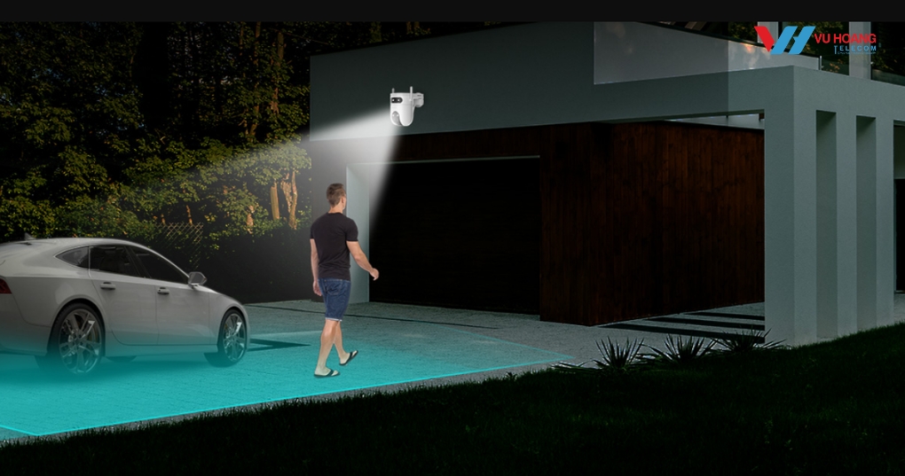 Tính năng Smart Tracking tự động xoay theo đối tượng di chuyển trong vùng giám sát