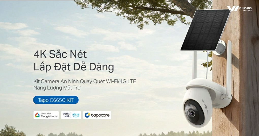 Camera Tapo C665G KIT 8MP Năng Lượng Mặt Trời 4G Chính Hãng