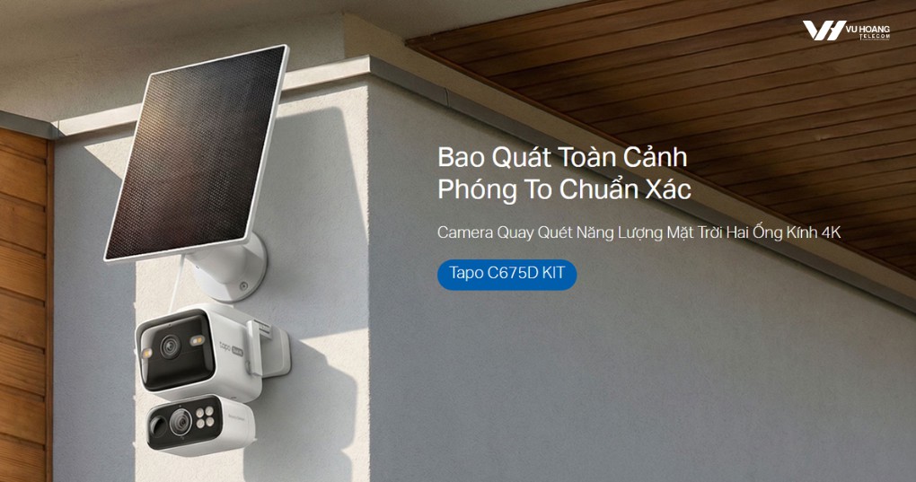 Camera Tapo C675D KIT 4K Quay 360° AI Theo Dõi Thông Minh