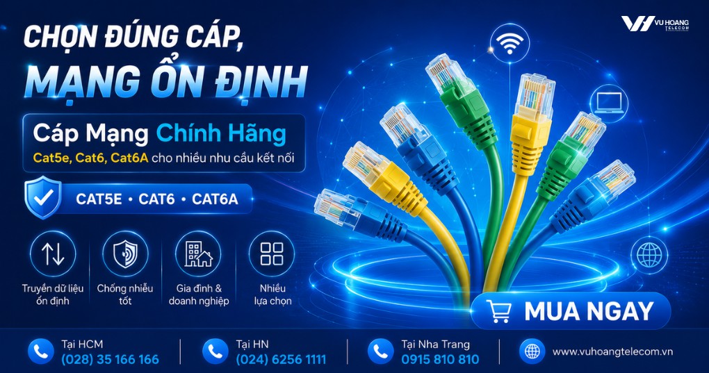 Dây Cáp Mạng Chính Hãng - Truyền Dữ Liệu Ổn Định, Bền Bỉ