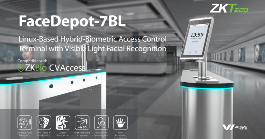 Máy chấm công ZKTeco FACEDEPOT-7BL đa xác thực