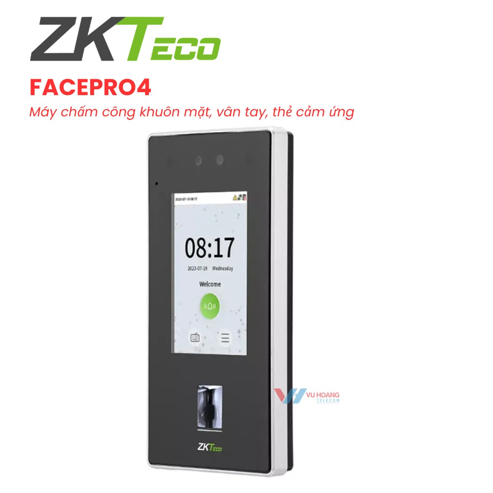 ZKTeco FACEPRO4 Máy Chấm Công Khuôn Mặt Vân Tay