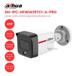 Camera IP 4MP DAHUA DH-IPC-HFW1439TC1-A-PRO có màu