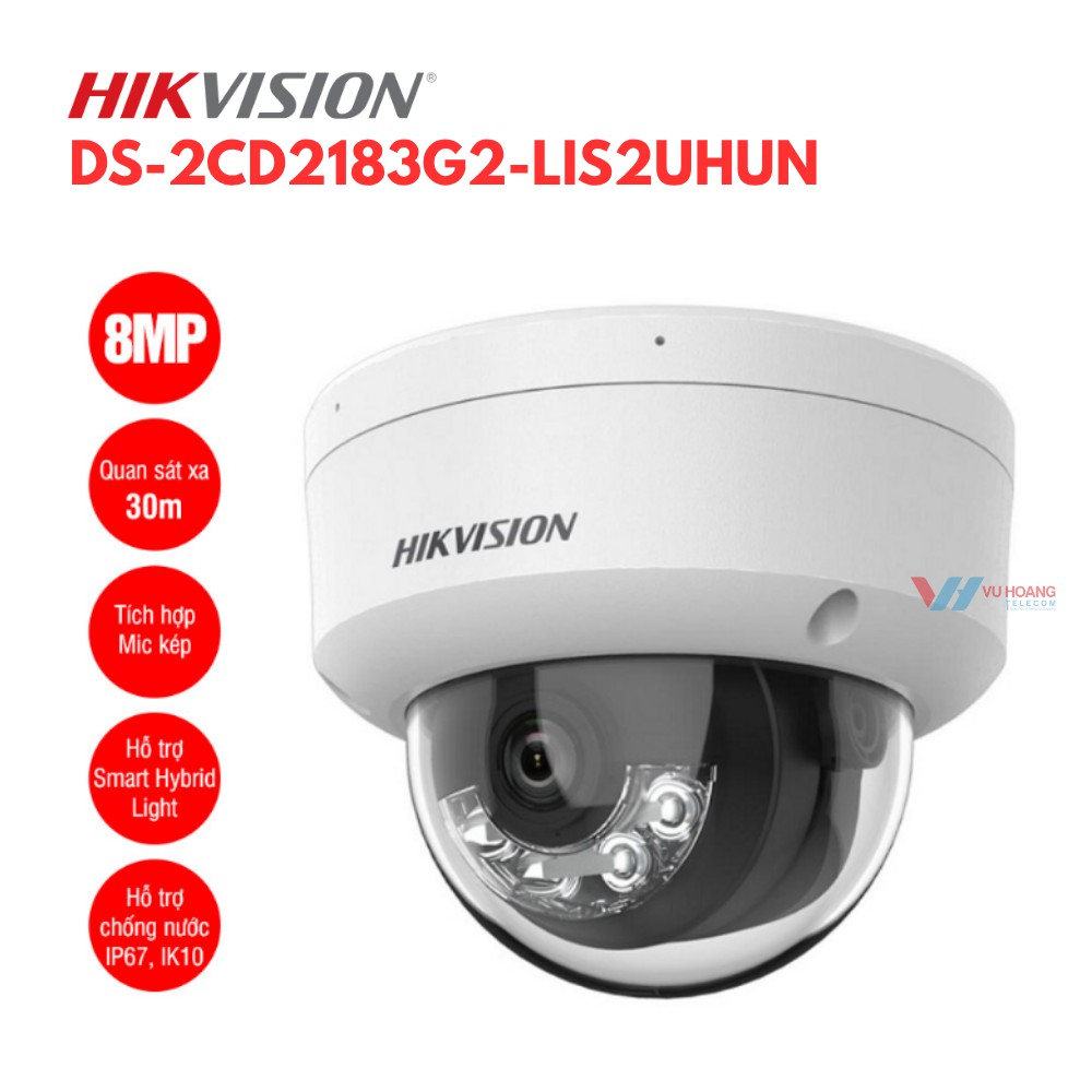 Camera Hikvision DS-2CD2183G2-LIS2UHUN 8MP chống đập phá
