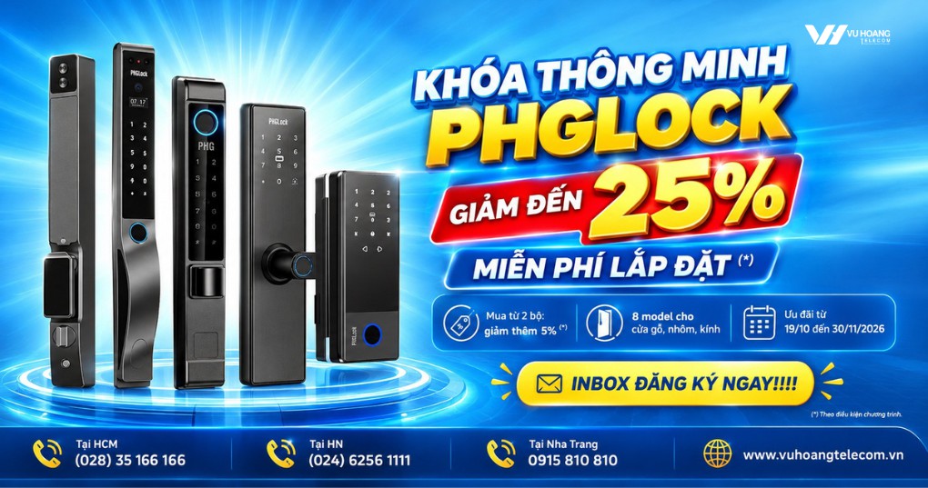 Khuyến mãi khóa thông minh PHGLock - Giảm đến 25%